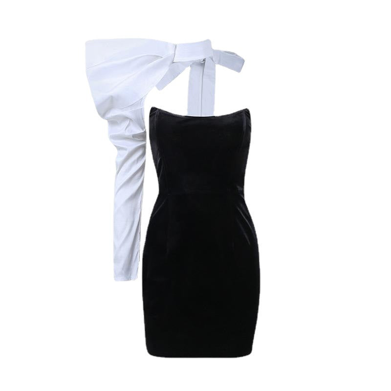 Women's Tube Dress Two-piece Set Fishbone Slimming Tops