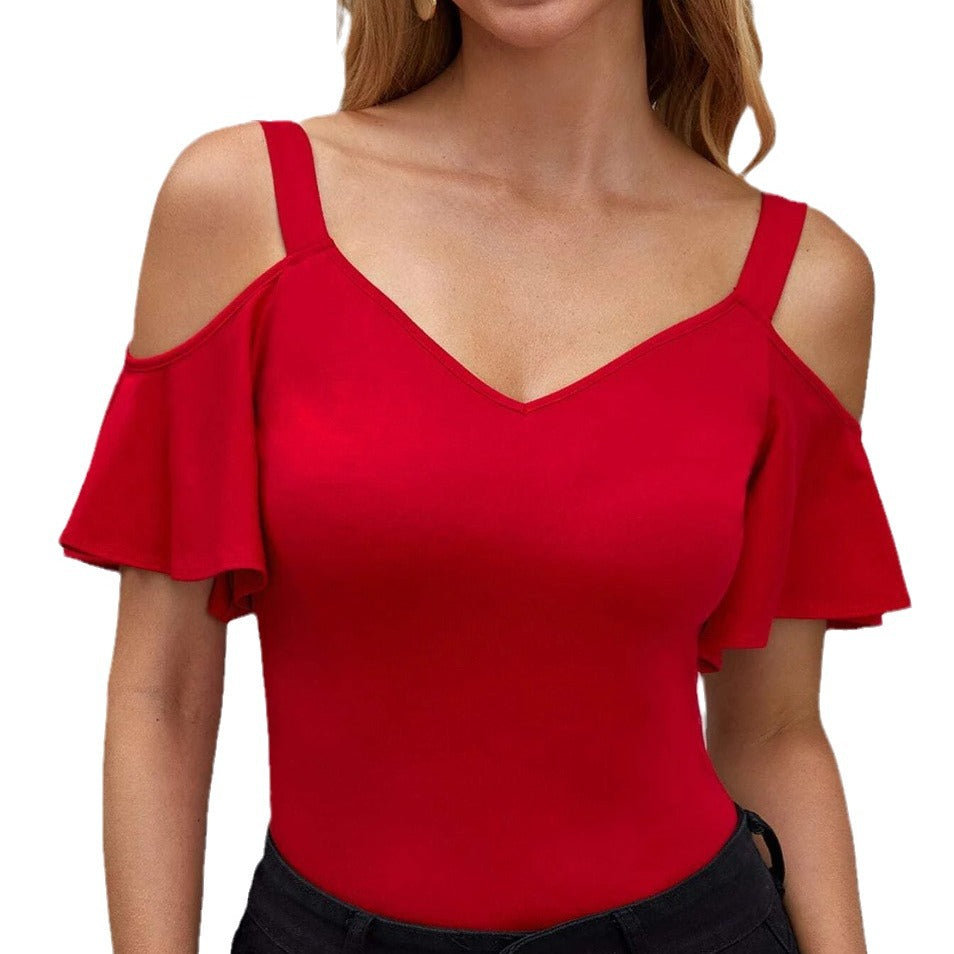 Women's Elegant Ruffled Slim Fit Camisole Casual Blouses