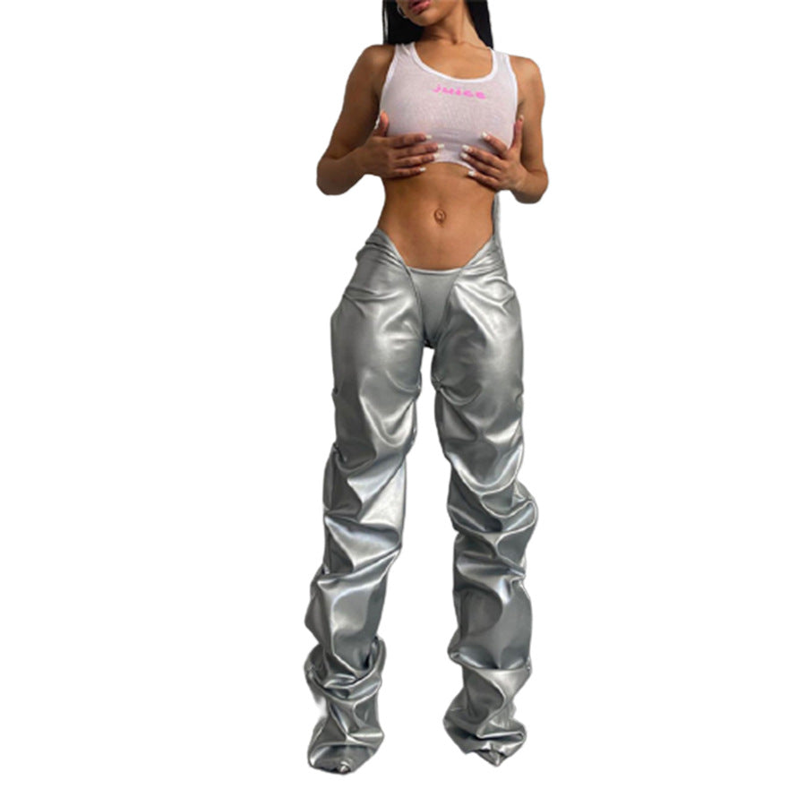 Women's Leather Sexy Low Waist Street Shot Pants