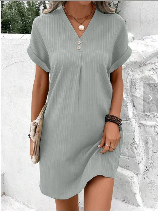 Women's Solid Color Pullover Comfort And Casual Dresses