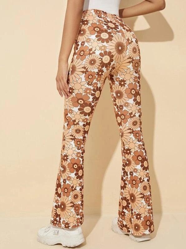 Women's Charming Summer Floral Sexy Bell-bottom Pants