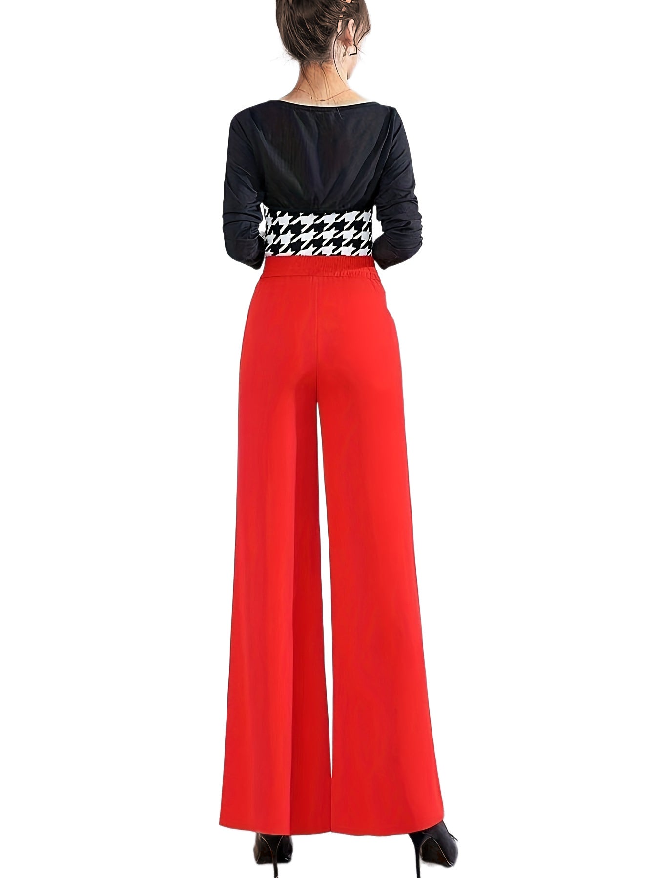 Women's Solid Color High Waist Casual Trousers Pants