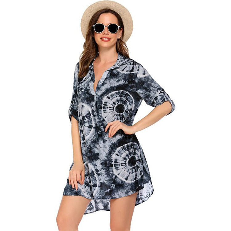 Women's Swimsuit Beach Cover Up Shirt Bikini Blouses