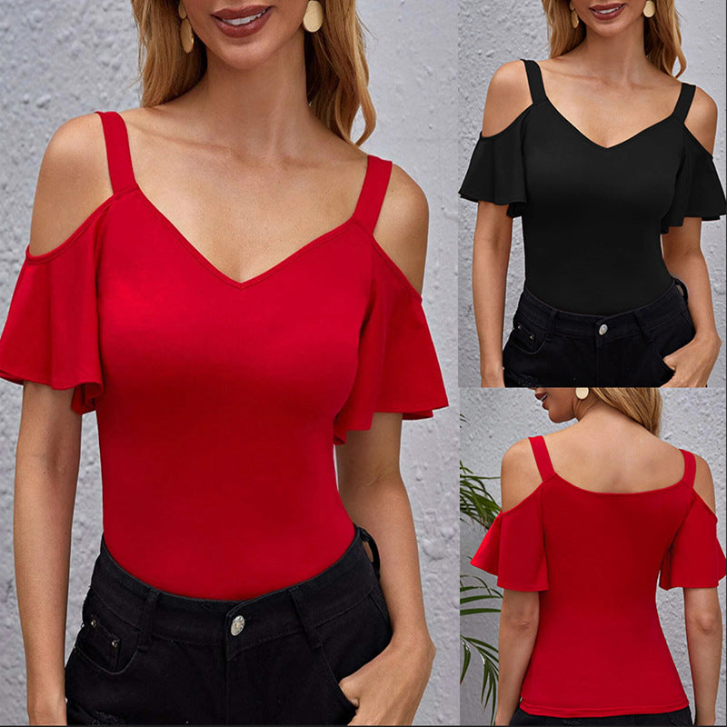 Women's Elegant Ruffled Slim Fit Camisole Casual Blouses