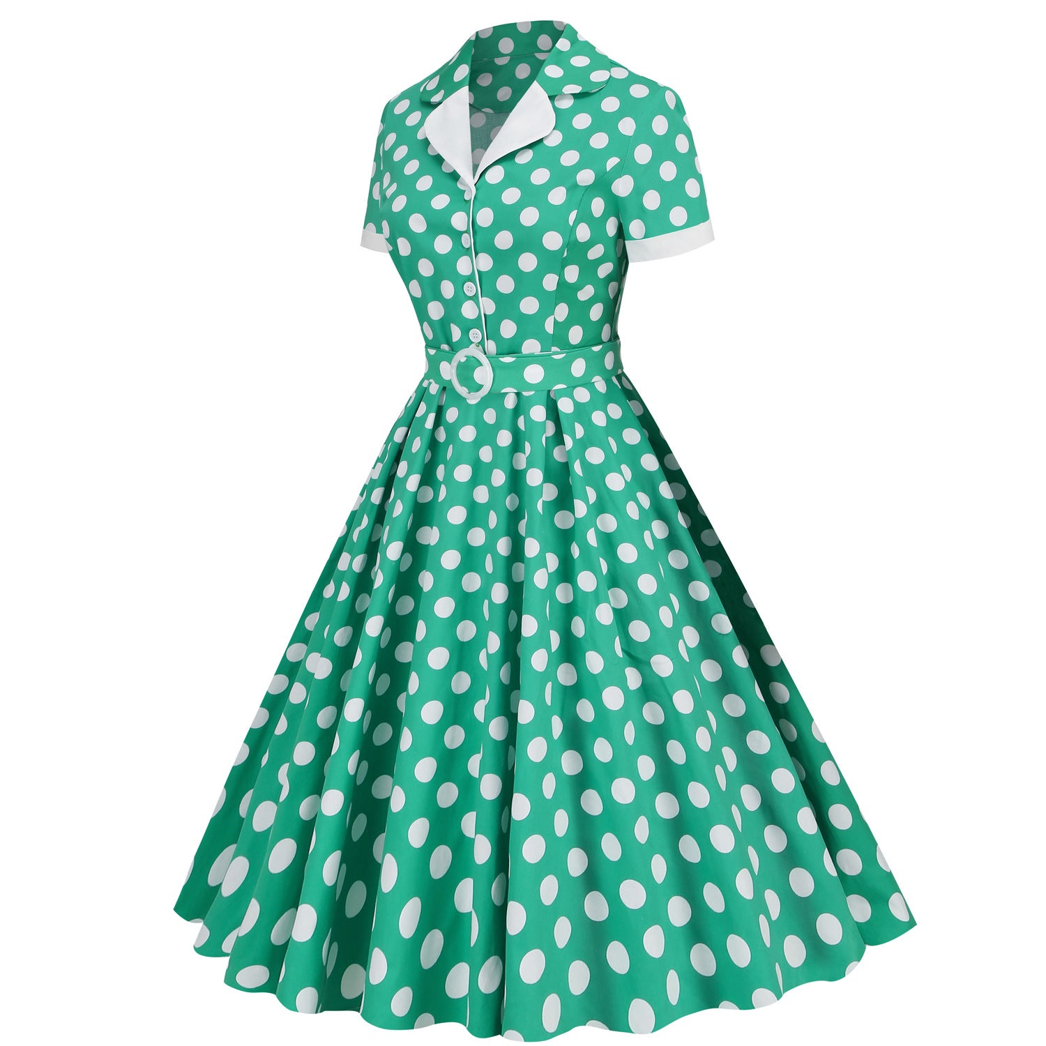 Hepburn Style Vacation Picnic Retro Big Swing Dress Dresses