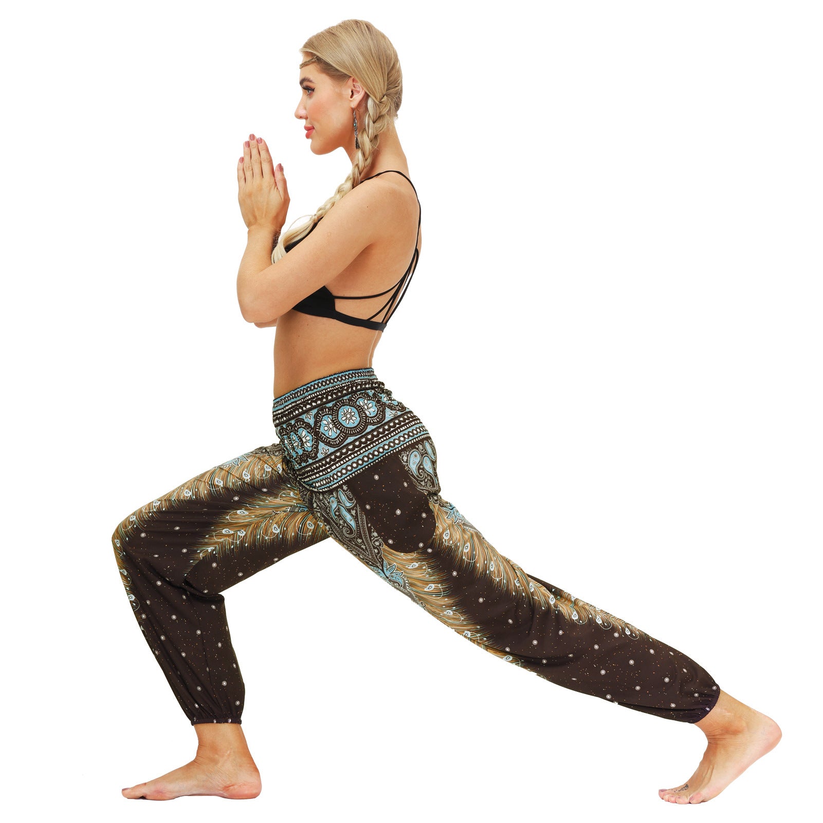 Women's Feather Digital Printed Leisure Yoga Dance Lightweight Pants