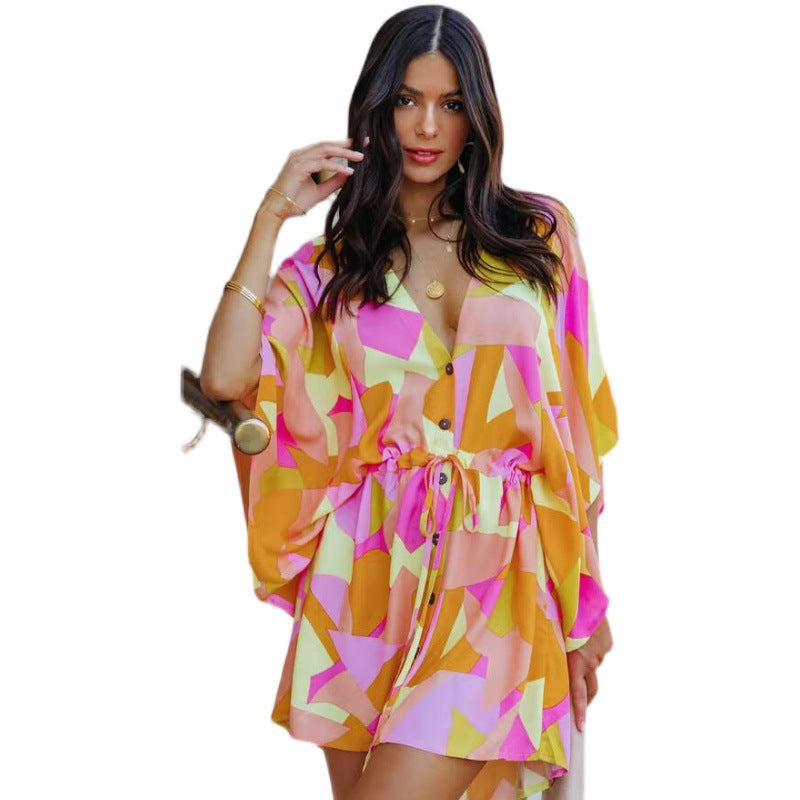 Women's Beautiful Fashionable Print Shirt Dress Dresses