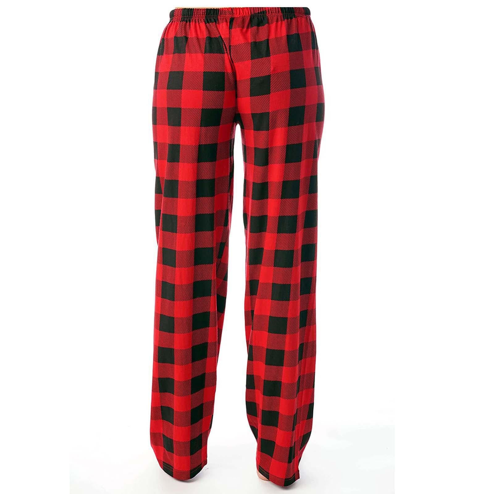 Women's Drawstring Plaid Printed Trousers Casual Pants