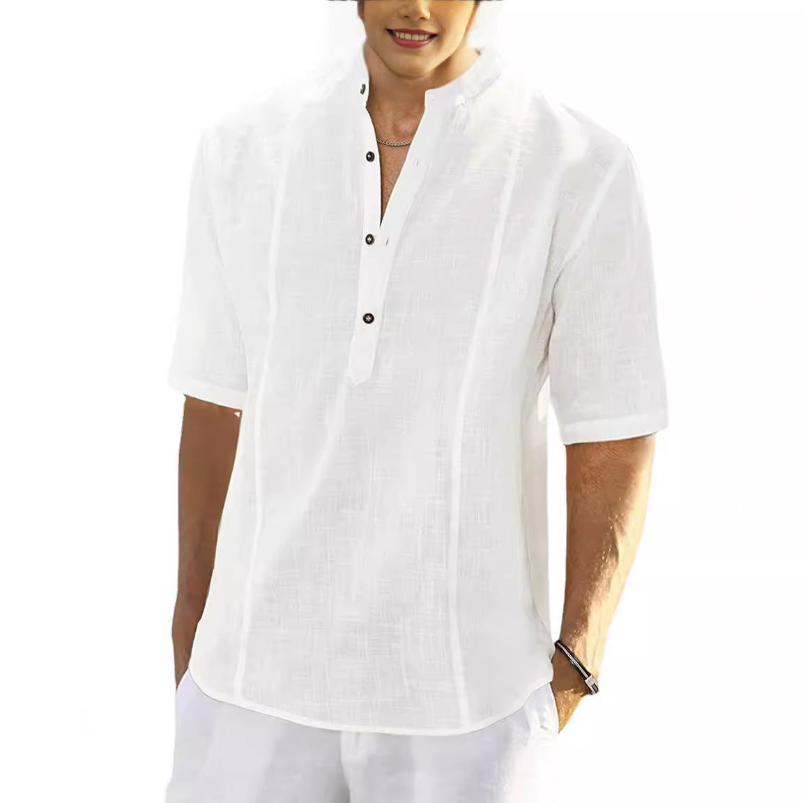 Men's Comfort Casual Linen Shirt Half Sleeve Clothing