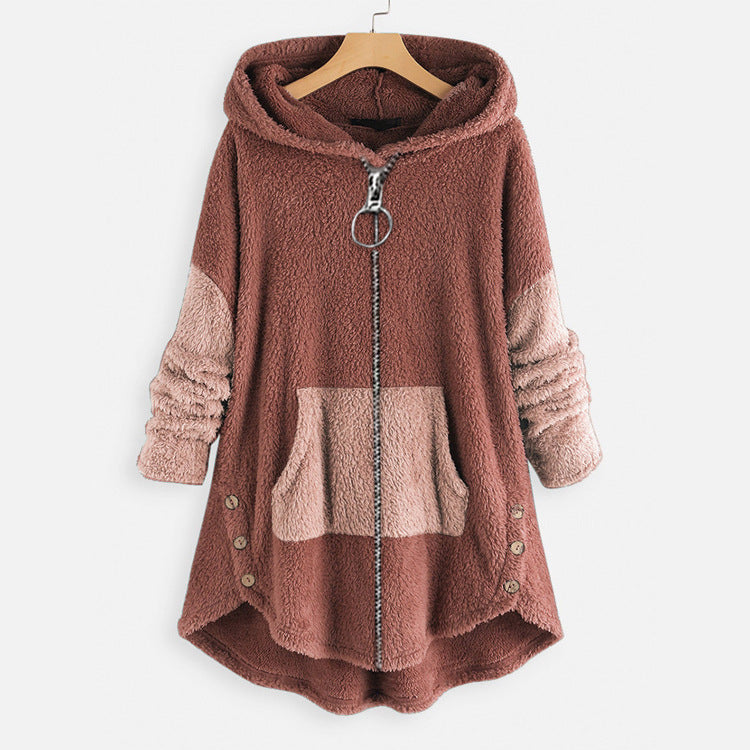 Women's Style Autumn Street Hipster Fluffy Hooded Sweaters