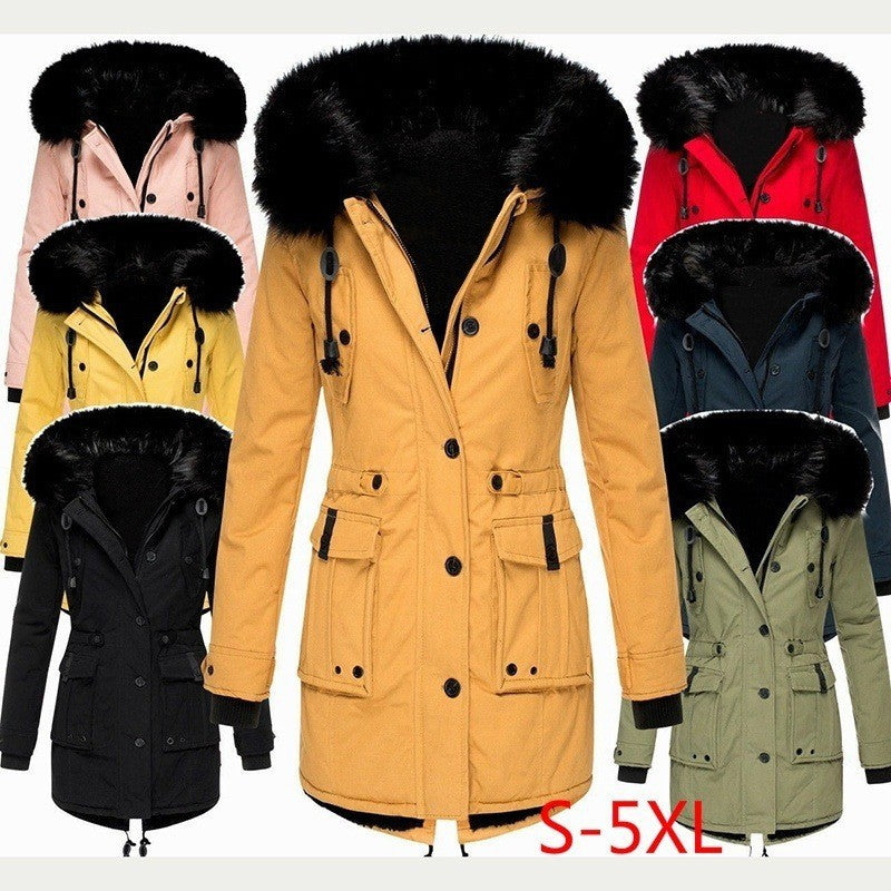 Women's Fleece-lined Thickened Cotton Padded Clothes Winter Clothing