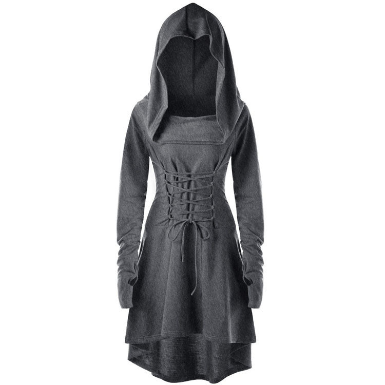 Women's Color Holiday Performance Long Sleeve Hooded Dresses