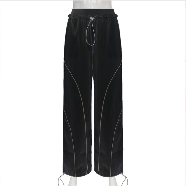 Fashion Hot High Waist Drawstring Elastic Pig Pants