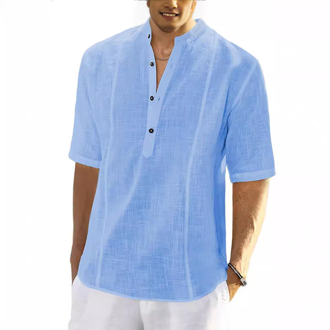 Men's Comfort Casual Linen Shirt Half Sleeve Clothing