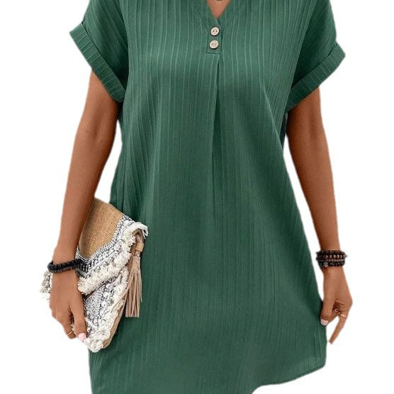 Women's Solid Color Pullover Comfort And Casual Dresses