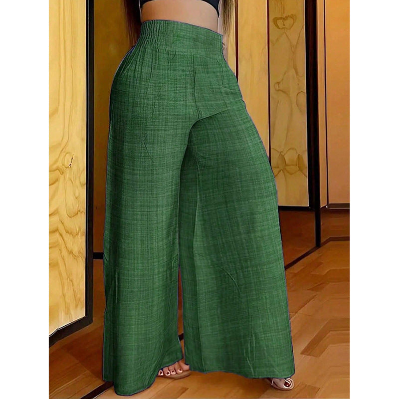 Women's Solid Color High Waist Slimming Wide Pants