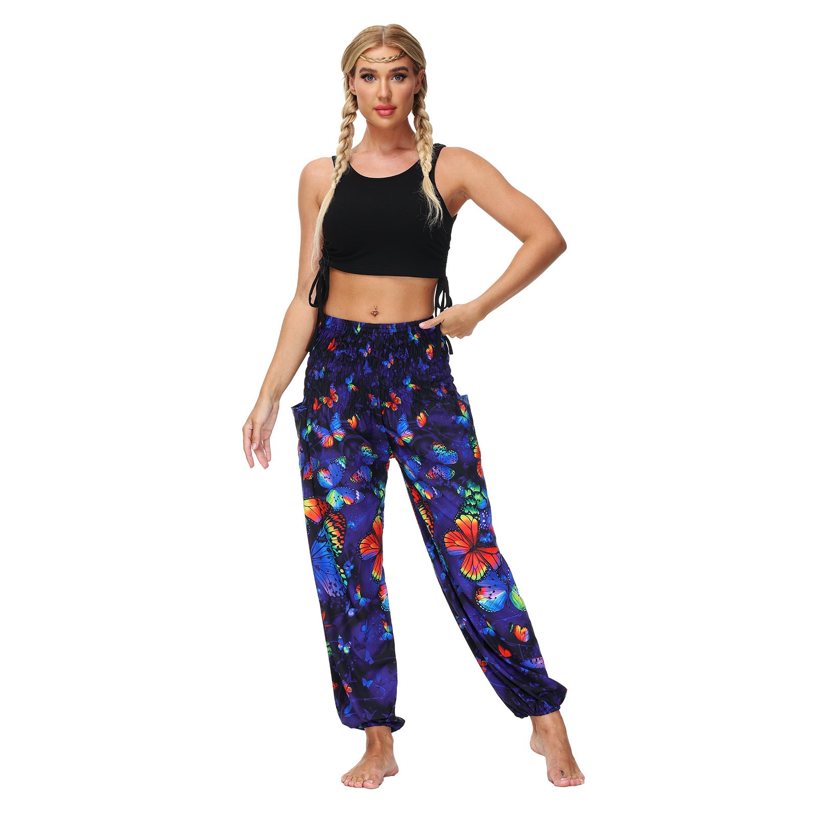 Women's Floral Digital Printing Sports Yoga Summer Breathable Comfortable Pants