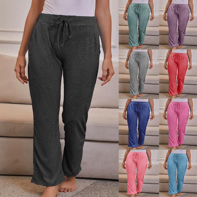 Women's Spring Elastic Waist Casual Yoga Trousers Pants