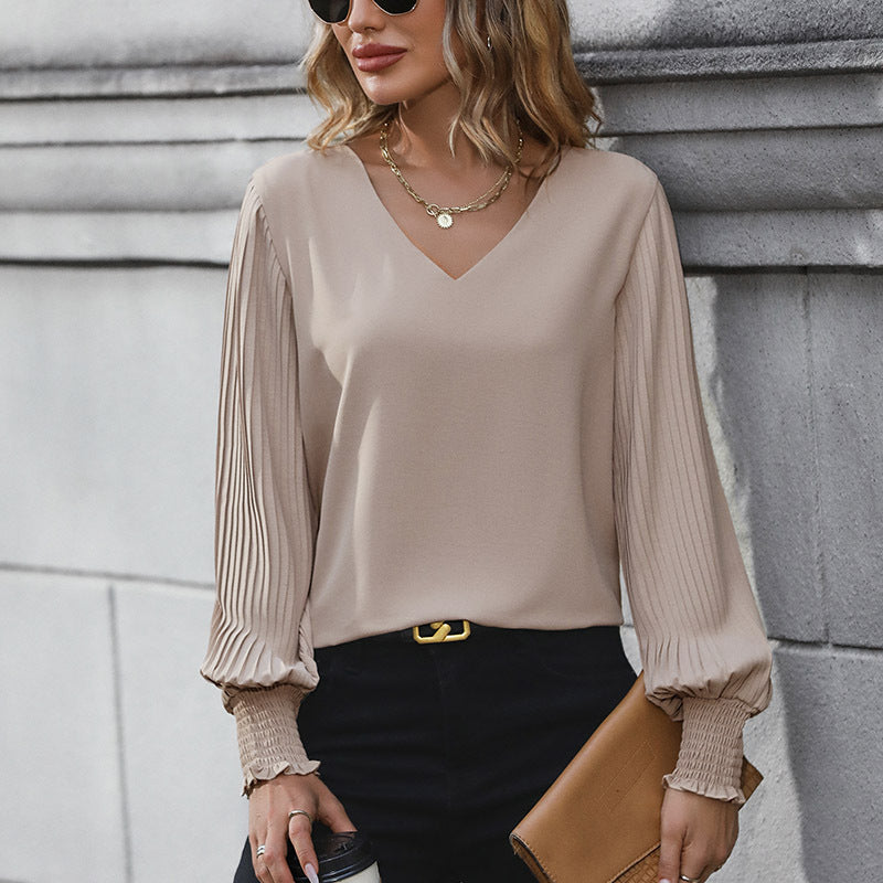 Women's Autumn Long Sleeve Solid Color Shirt Blouses