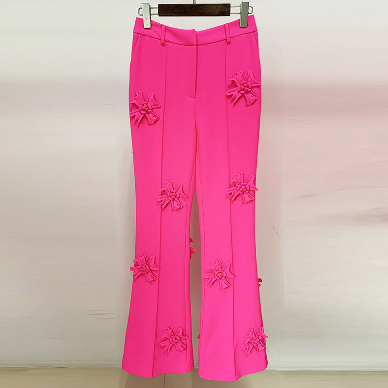 Durable Attractive Fashion Three-dimensional Flower Decoration Pants