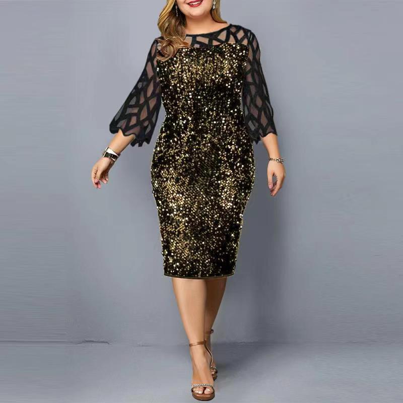 Women's Personalized Sequin Design Large Color Dress Dresses