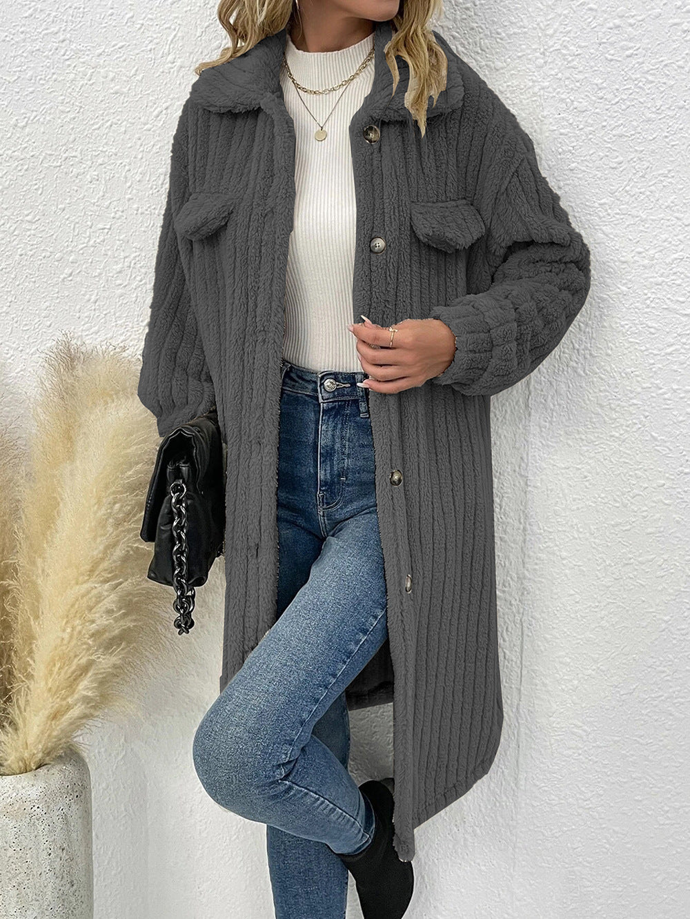 Women's Trendy Glamorous Fur Lapel Plush Coats