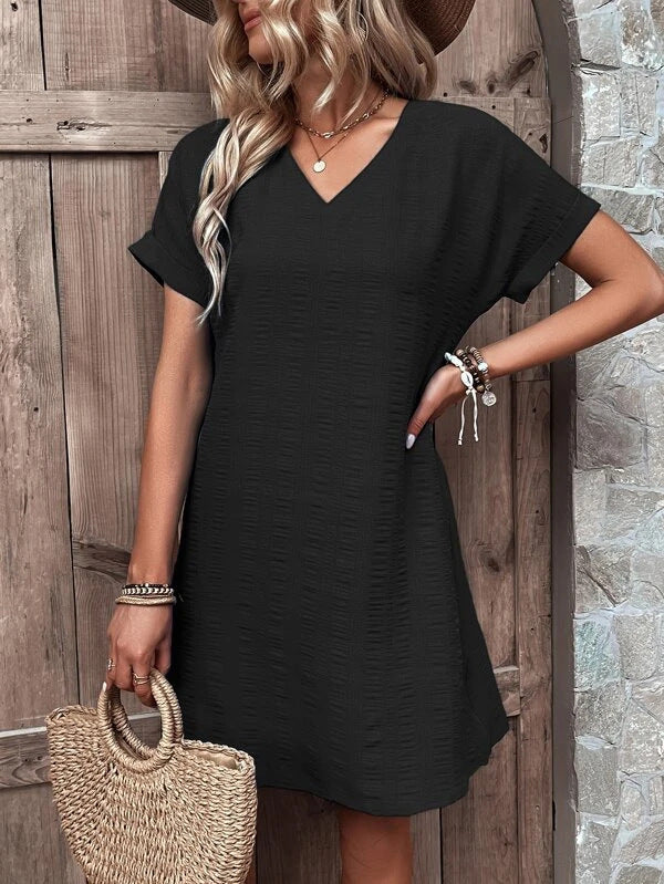 Fashion Sexy Slim Solid Color Sleeve Dresses