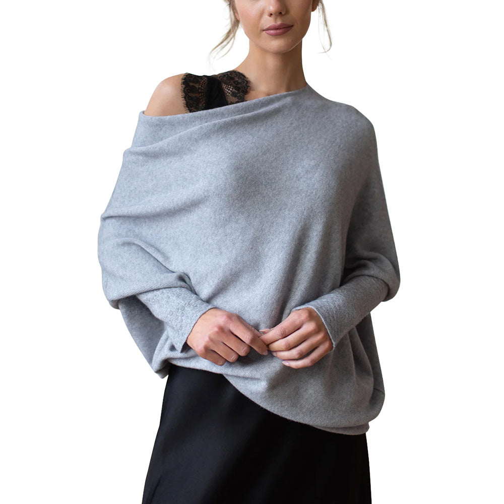 Solid Color Round Neck Long Sleeve Sweaters
