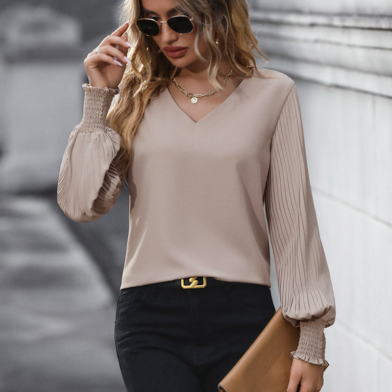 Women's Autumn Long Sleeve Solid Color Shirt Blouses