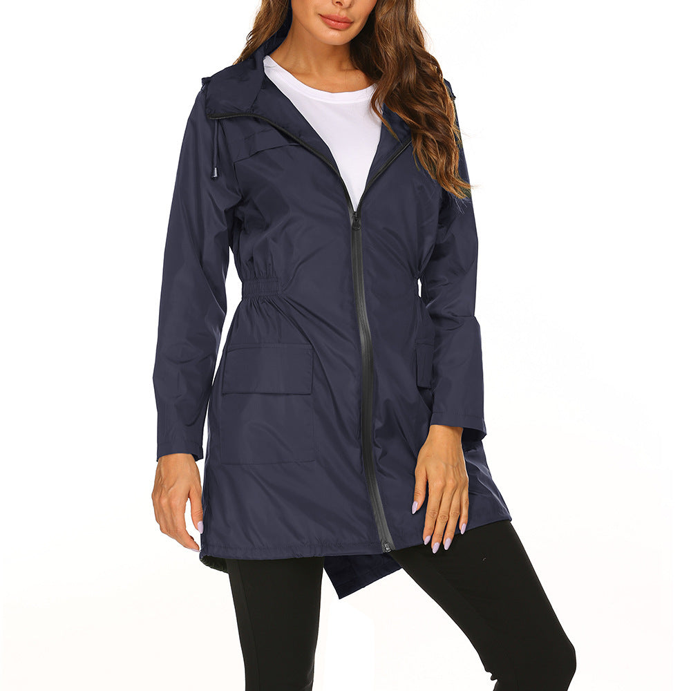 Women's Outdoor Shell Cinched Hoodie Lightweight Clothes Coats