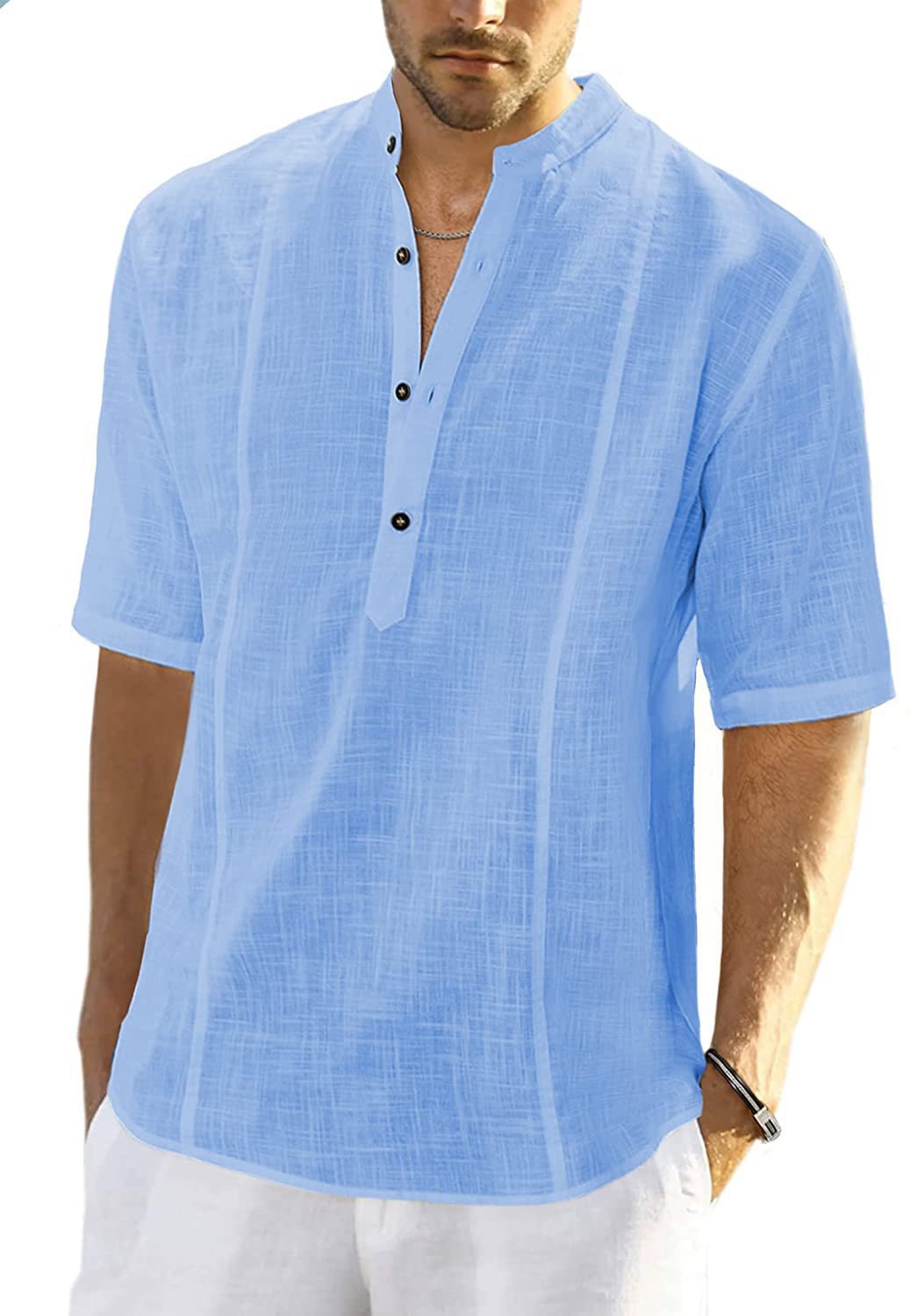 Men's Comfort Casual Linen Shirt Half Sleeve Clothing