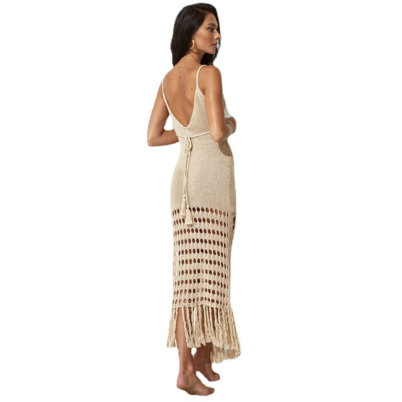 Knitted Beach Cover-up Tassel Bikini Swimsuit Blouses