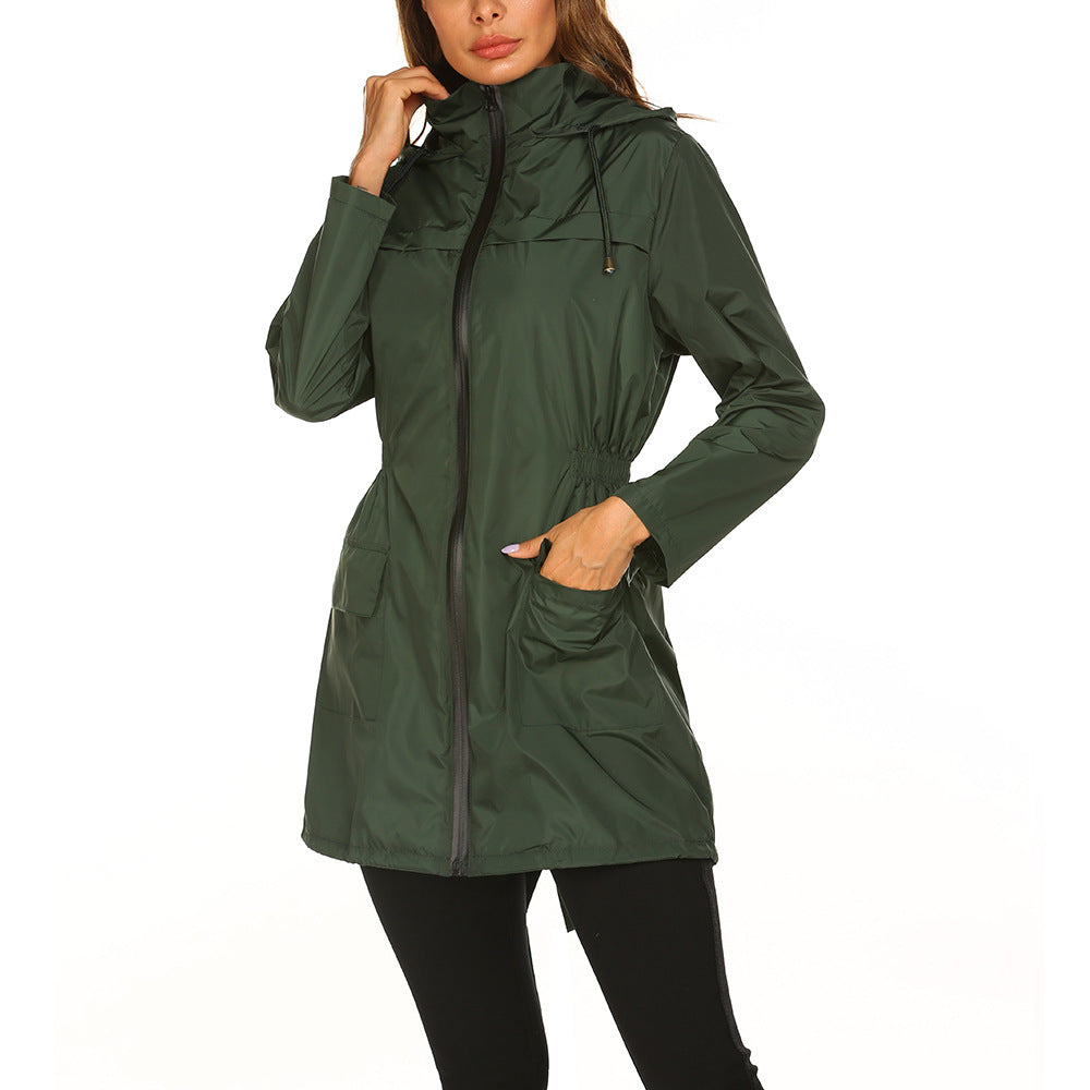 Women's Outdoor Shell Cinched Hoodie Lightweight Clothes Coats