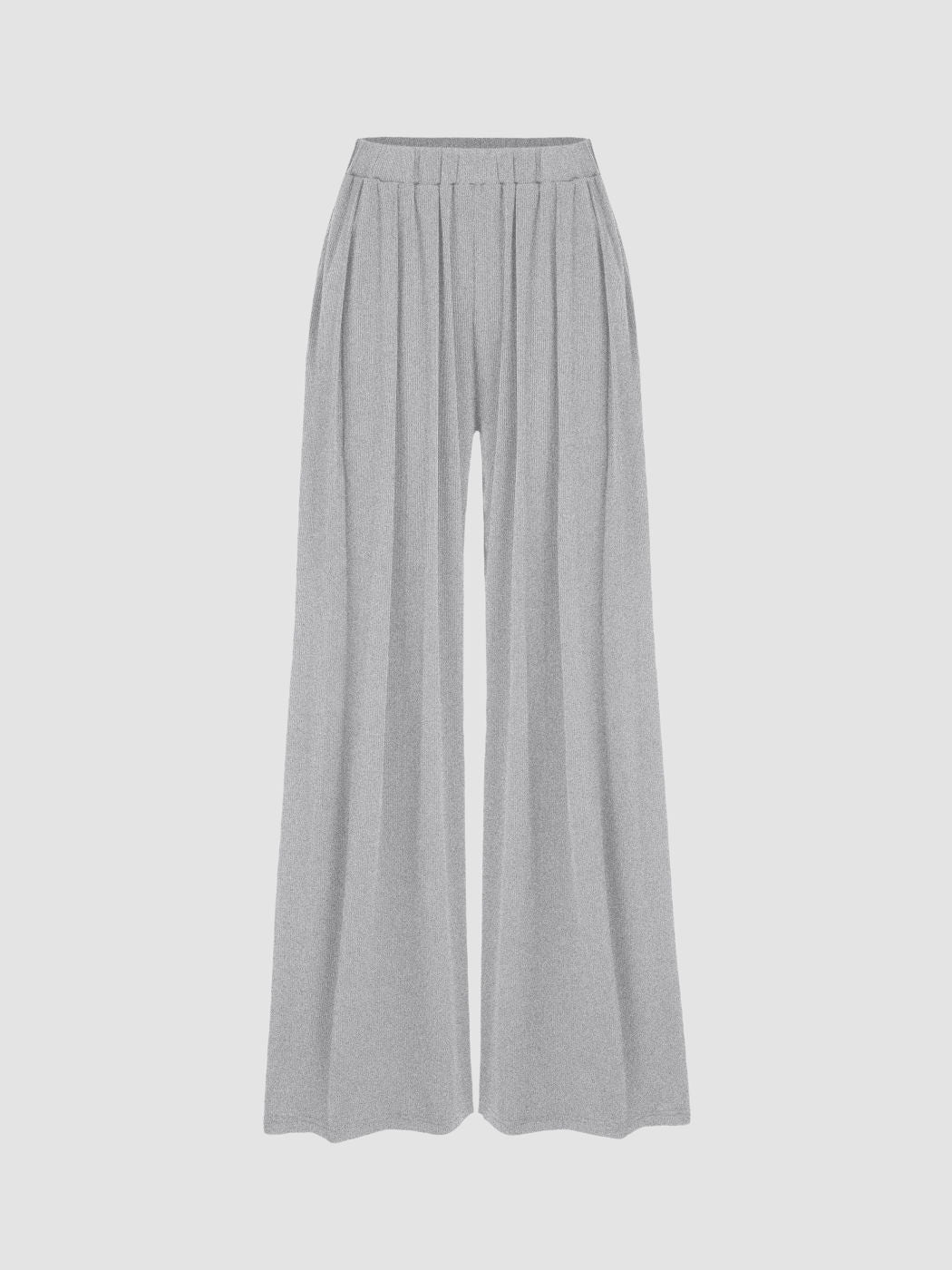 Women's Casual Stretch Elastic Waist Wide Leg Pants