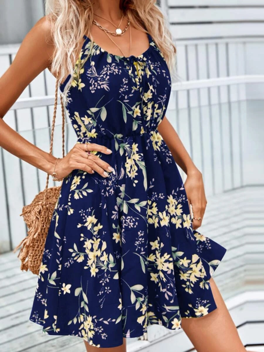 Women's Summer Elegant Sleeveless Pullover Print Elastic Dresses