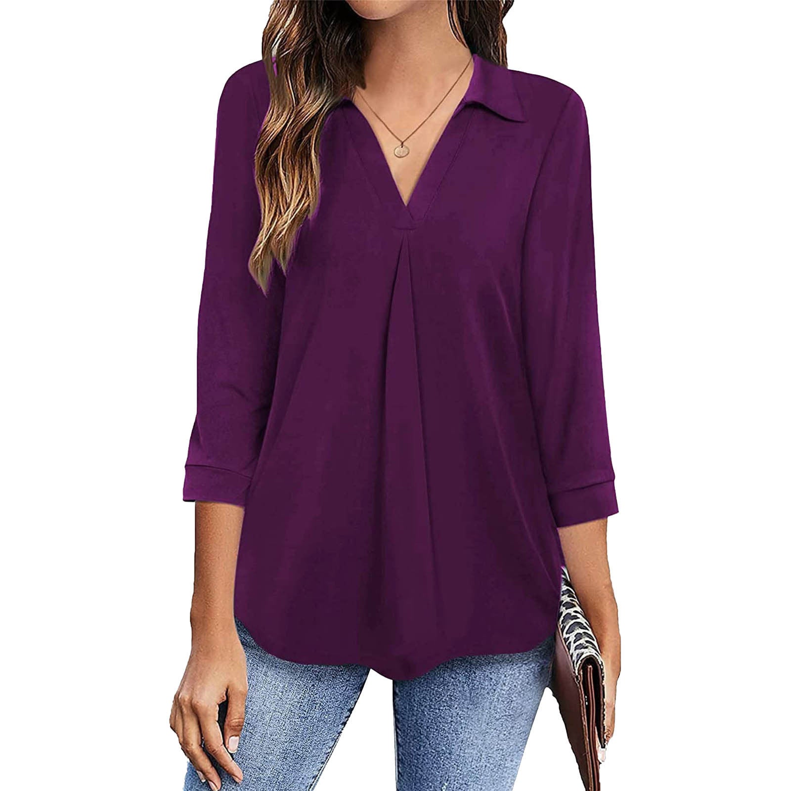 Women's Chiffon Stitching Solid Color And Sleeve Blouses