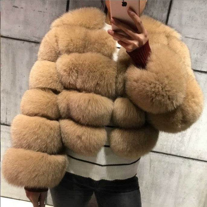 Women's Fur Imitation Fox Long Sleeve Winter Coats