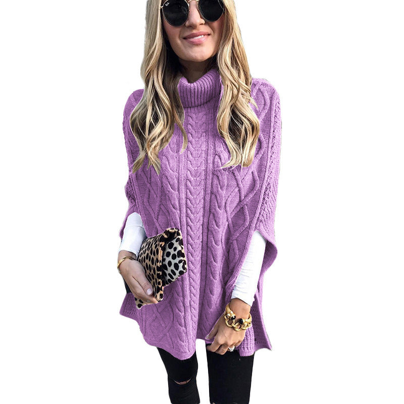 Women's Turtleneck Solid Color Street Hipster Loose Sweaters