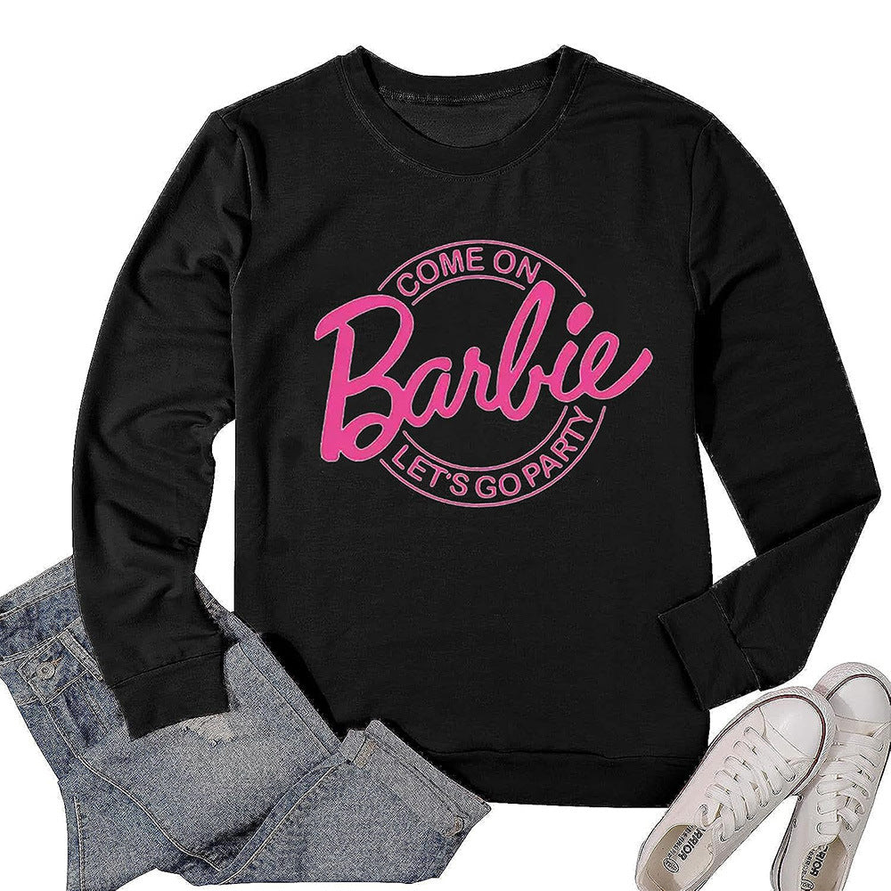 Women's Letter Print Long Sleeve Crew Neck Sweaters