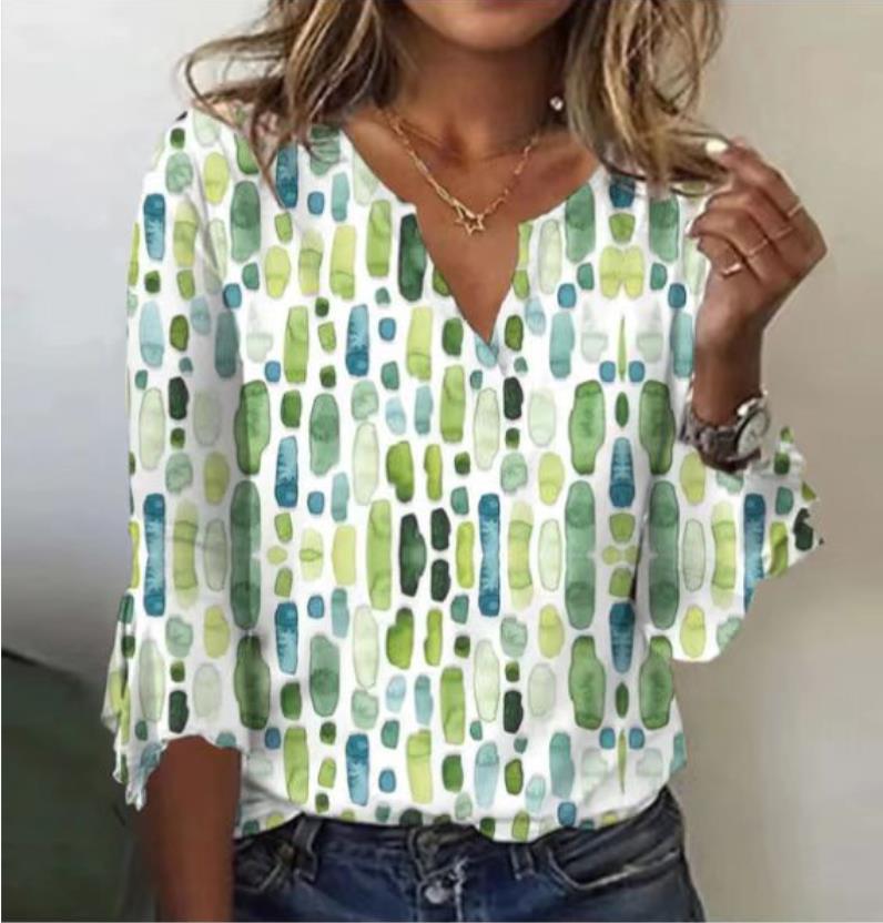 Women's Casual Fashion Positioning Flower Flare Sleeve Blouses