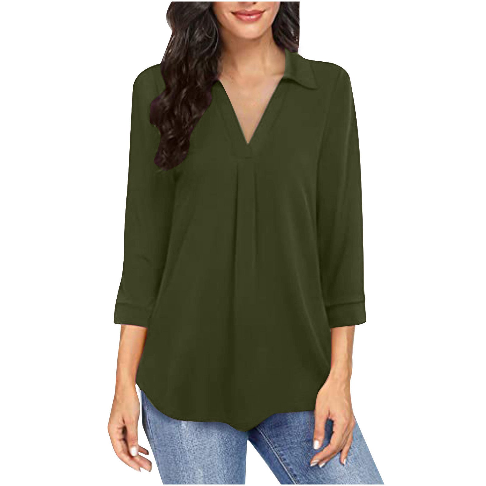 Women's Chiffon Stitching Solid Color And Sleeve Blouses