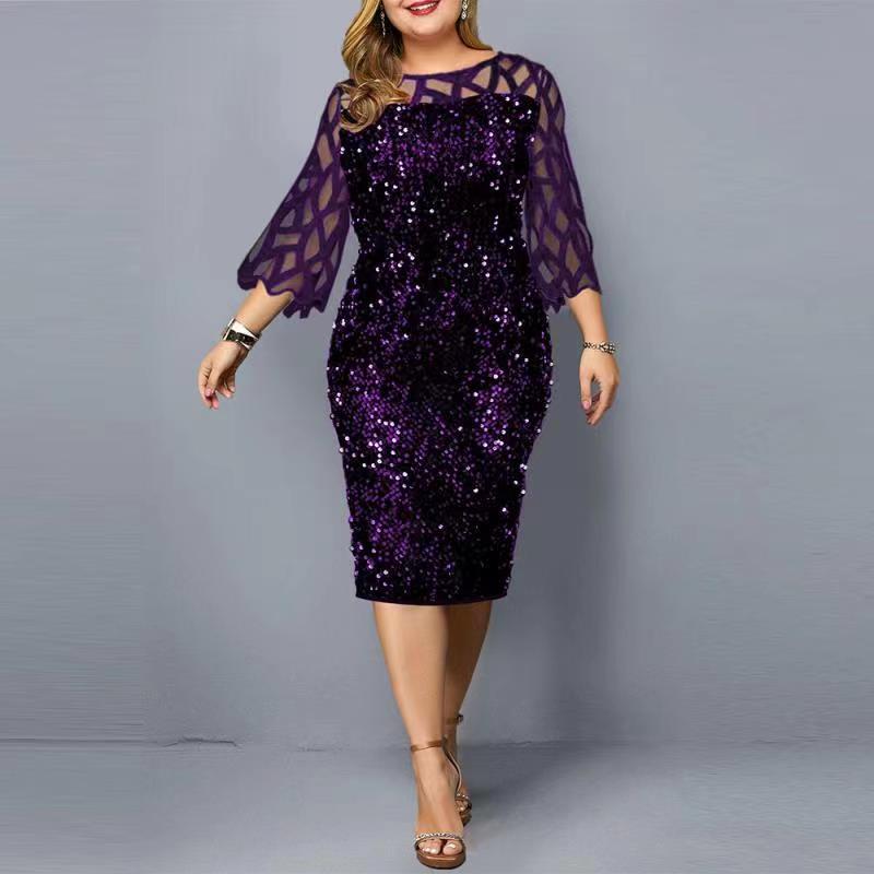 Women's Personalized Sequin Design Large Color Dress Dresses