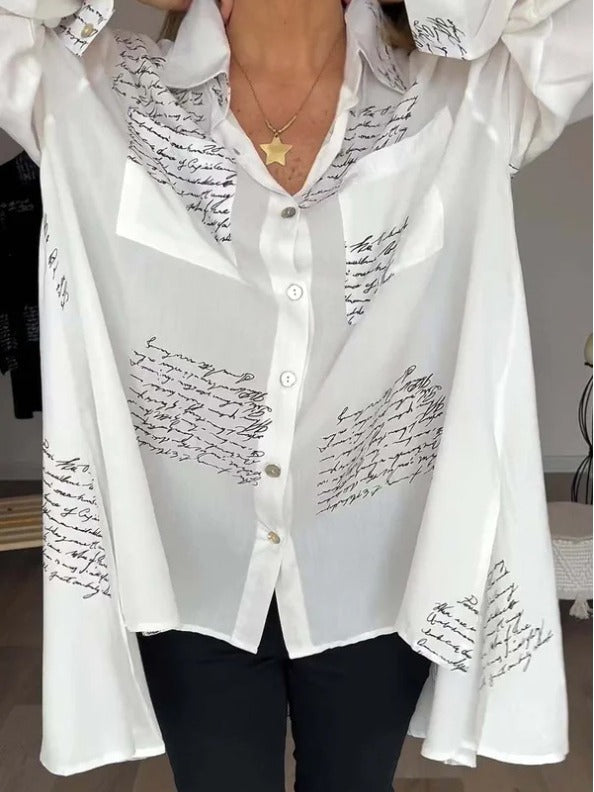 Women's Versatile Spring Fashion Printed Shirt Blouses