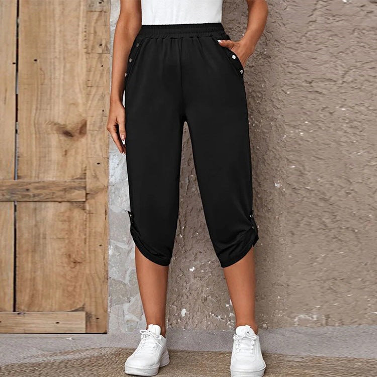 Women's Summer Fashion Casual Cropped Trousers With Pants