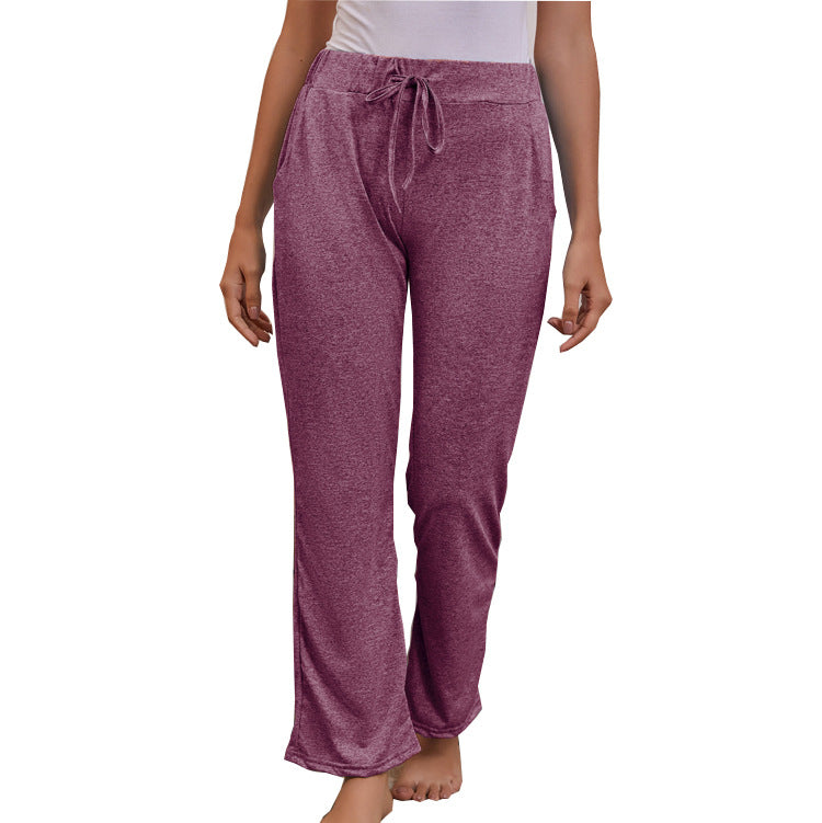 Women's Spring Elastic Waist Casual Yoga Trousers Pants