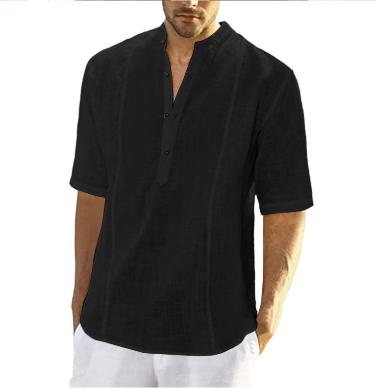 Men's Comfort Casual Linen Shirt Half Sleeve Clothing