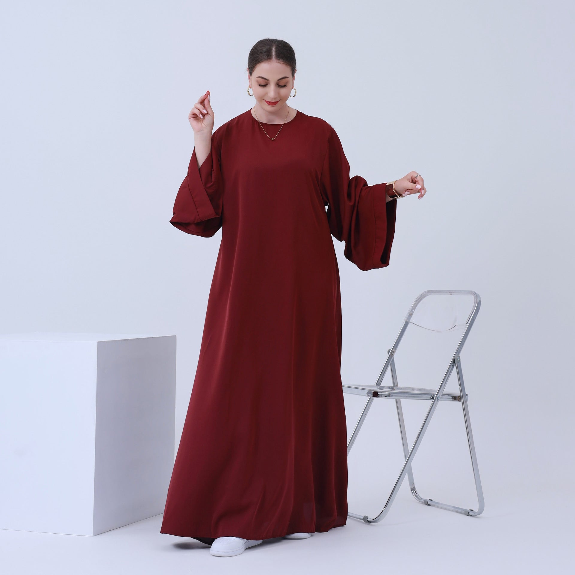 Basic Style Turkish Solid Color Robe Plus Size