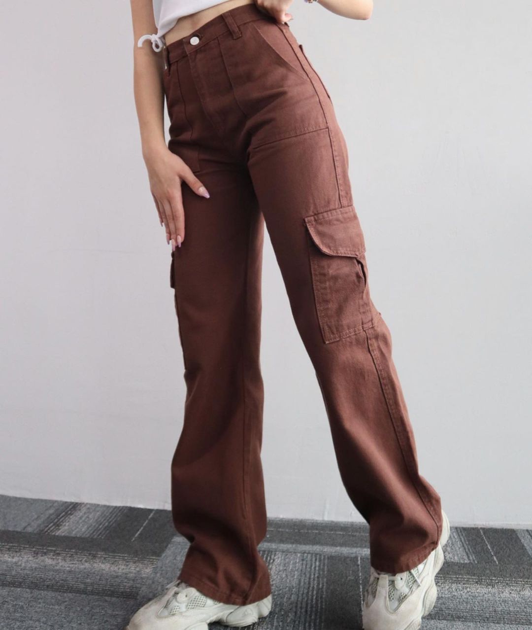 Casual Three-dimensional Pocket Trousers Tight Waist Pants