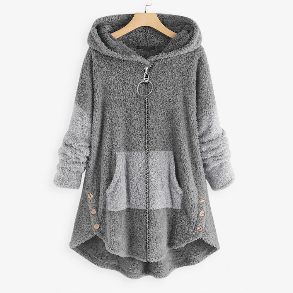 Women's Style Autumn Street Hipster Fluffy Hooded Sweaters