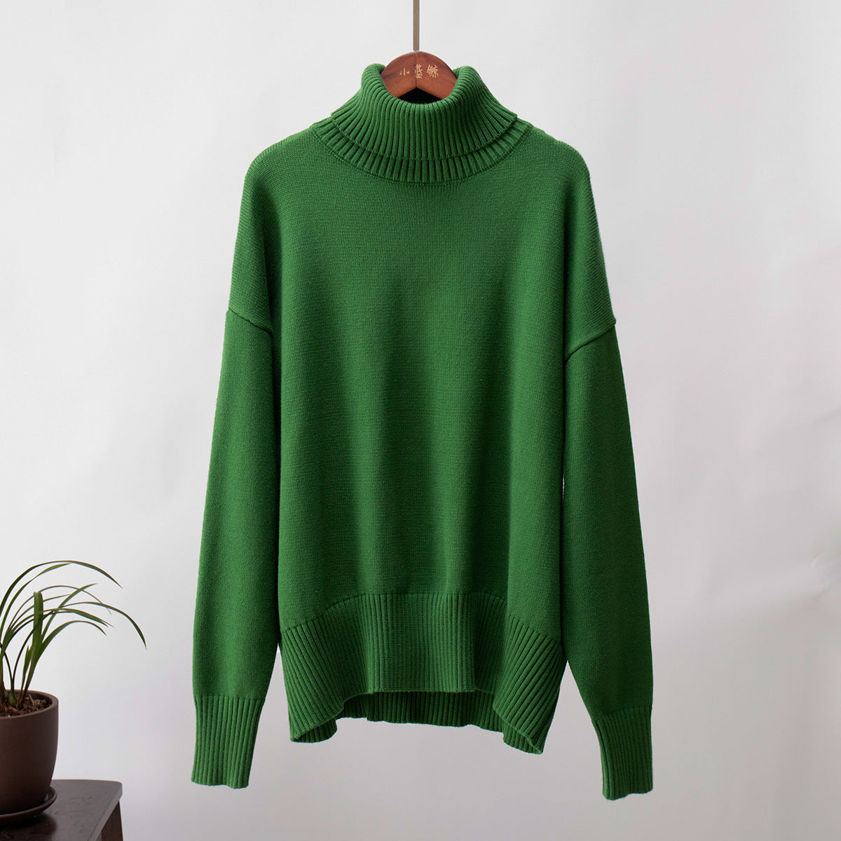 Women's Turtleneck Loose Classic Solid Color Pullover Sweaters